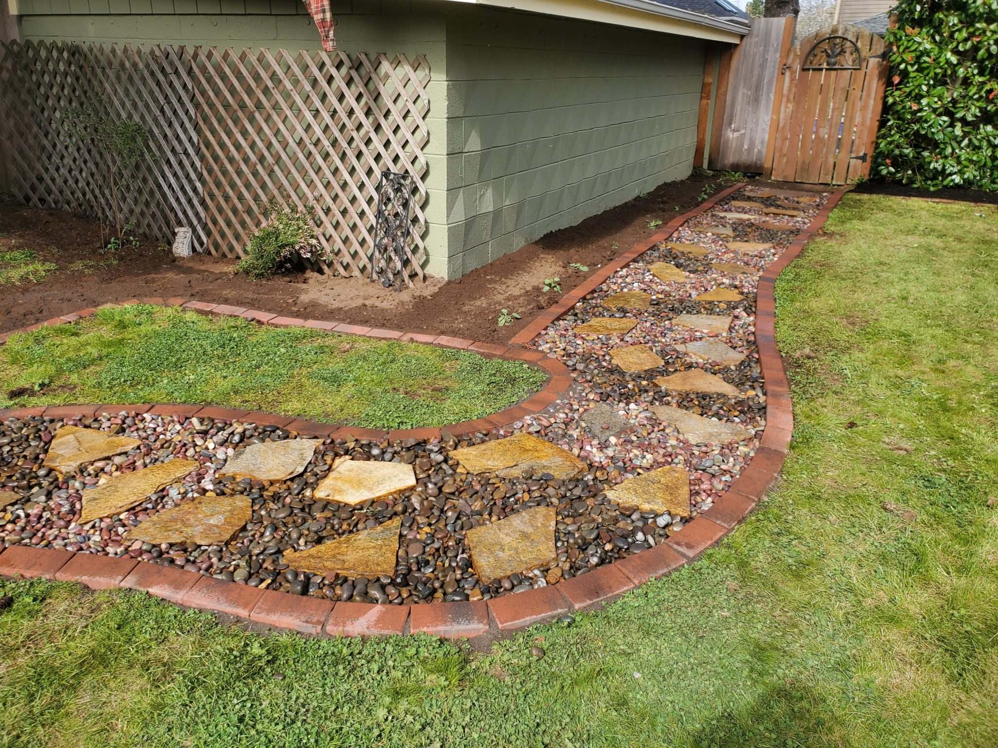 Flagstone And Brick Pathway Aloe S Landscape Maintenance